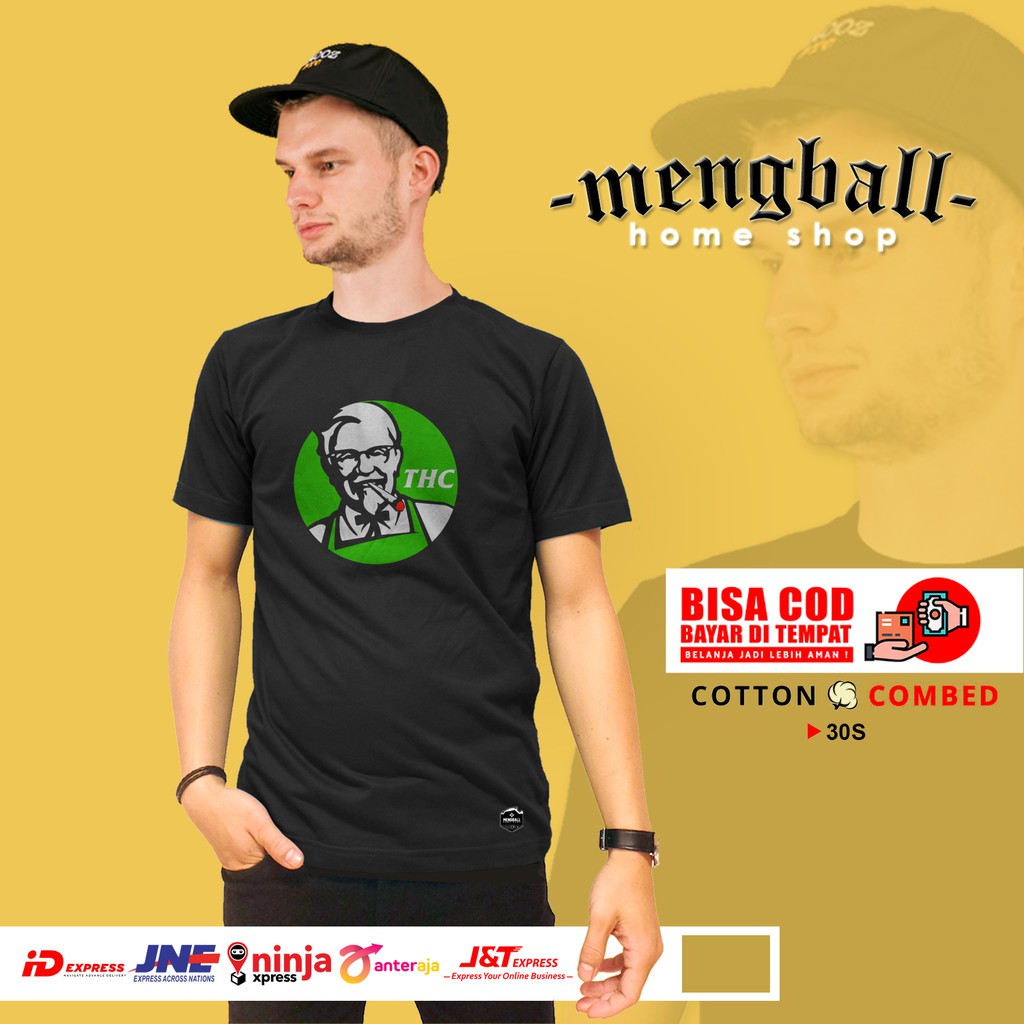 Kaos ABG Kaos Baju Distro Custom (THC) KFC logo Polyflex Cotton Combed 30s