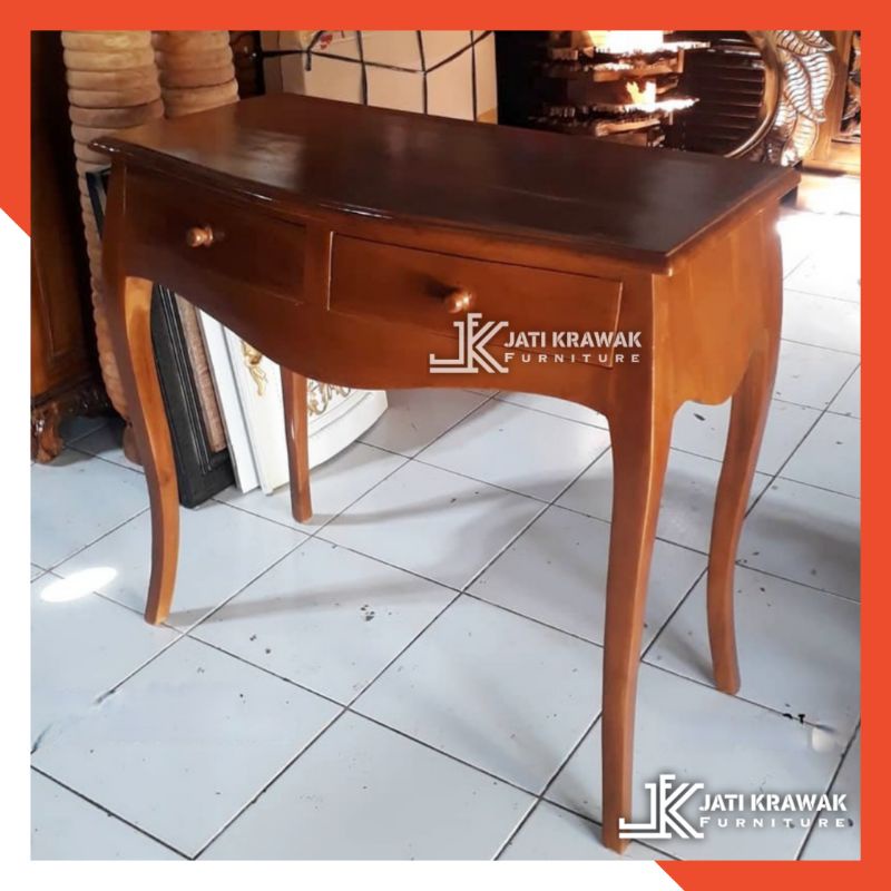 Meja Konsul Alfa Laci 2 Kayu Jati | Meja Kayu Jati Laci 2