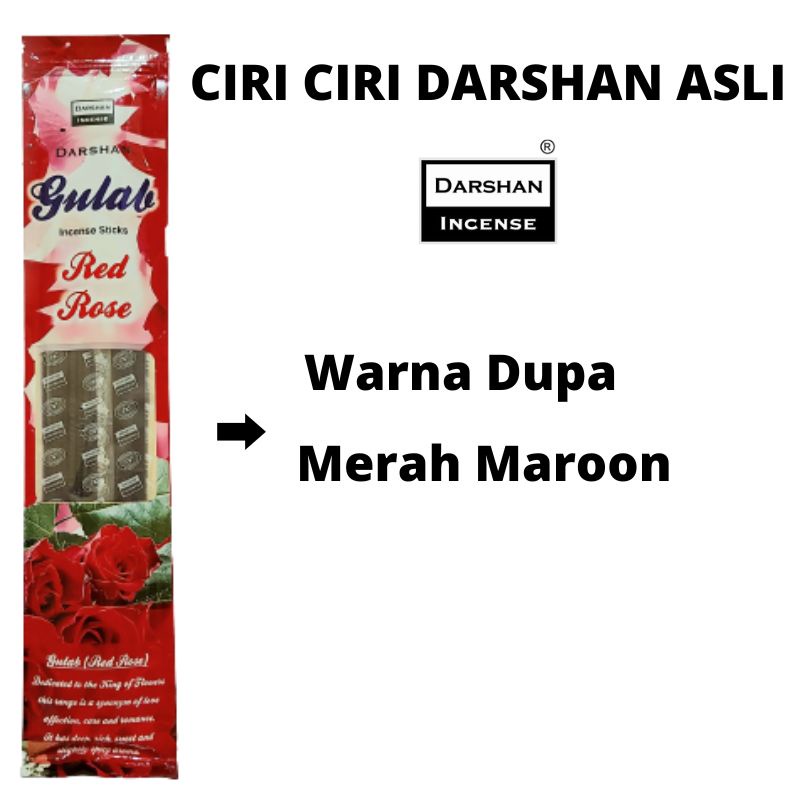 Hio Dupa Red Bathi Rose By Darshan isi 50 sticks