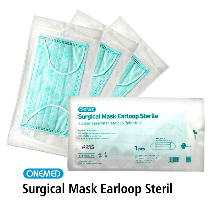 Masker Bedah Steril Onemed Pack Isi 10pcs OJ2