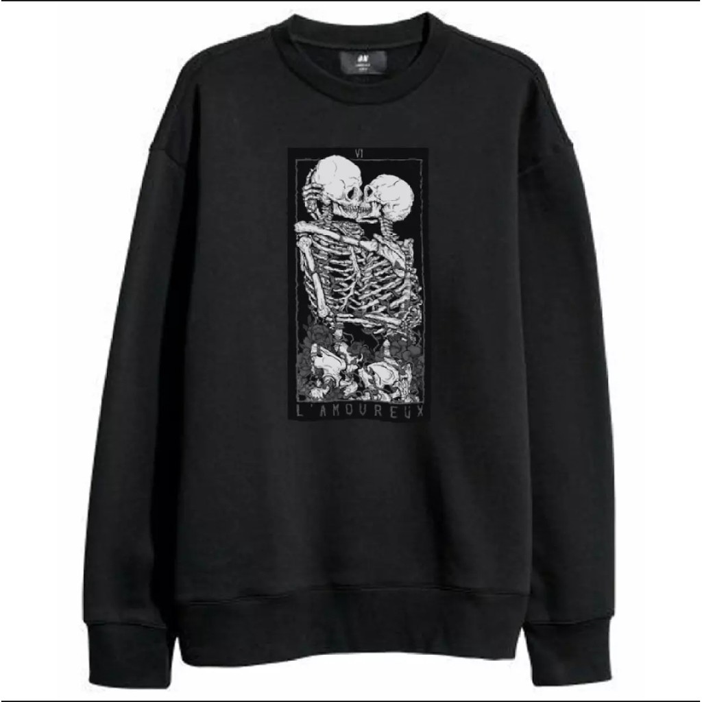 SKULL KISSING SWEATER UNISEX - ATASAN HALUS TEBAL TERLARIS