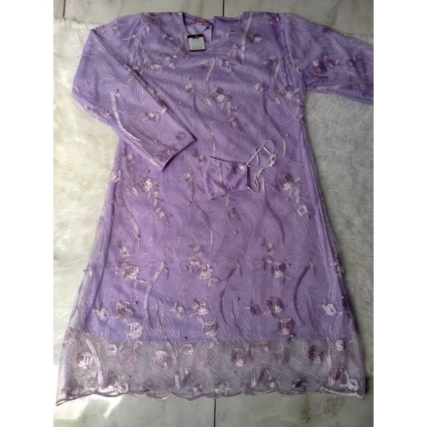COD KEBAYA TUNIK TULLE TULE TILE M-XXXL KEBAYA LILAC WARDAH MINT JUMBO WISUDA LAMARAN ROSGOLD ABU-TULE-LILAC
