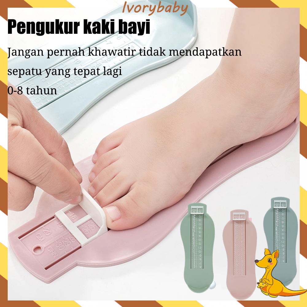 Ivorybaby Alat pengukur kaki bayi uyntuk memudahkan mencari sepatu yang tepat alat ukur kaki