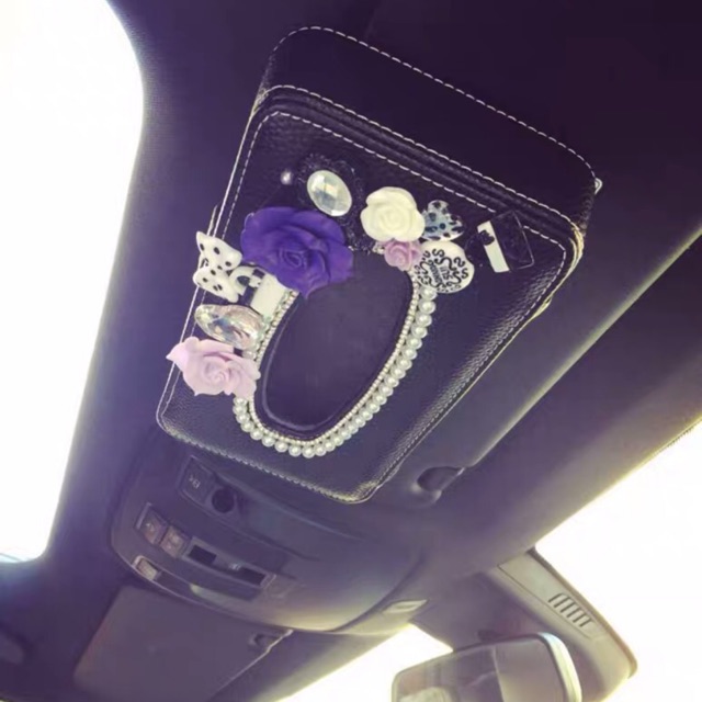 Tempat tissue anna sui ungu kotak tissue mobil KOTAK TISSUE TISU Jepit ANNASUI SET Sunvisor Slot Pintu atau Kantong Belakang Jok Mobil