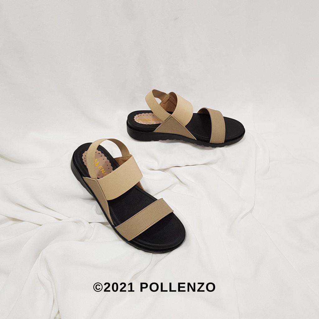 Pollenzo - Yoela Sandal Casual Dual-Strap Tali Karet Elastis Ap-306-4