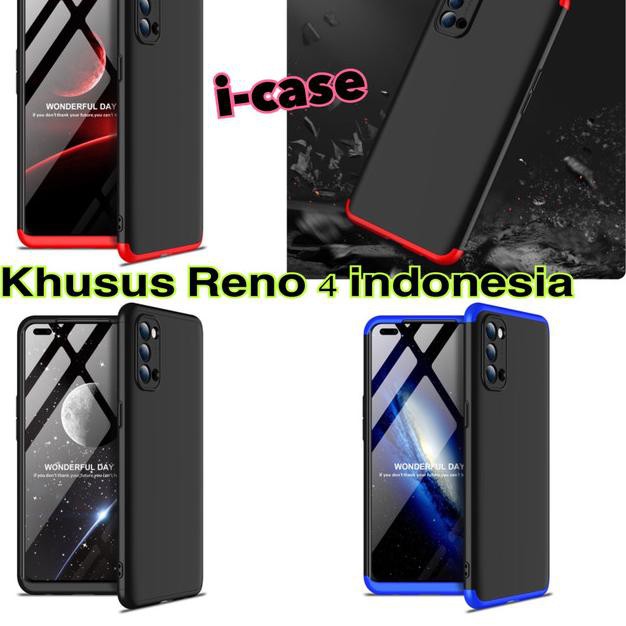 Case oppo Reno 4 GKK 360 Original - Casing Cover Reno4 Pro Indonesia - RENO 4 PRO, Hitam