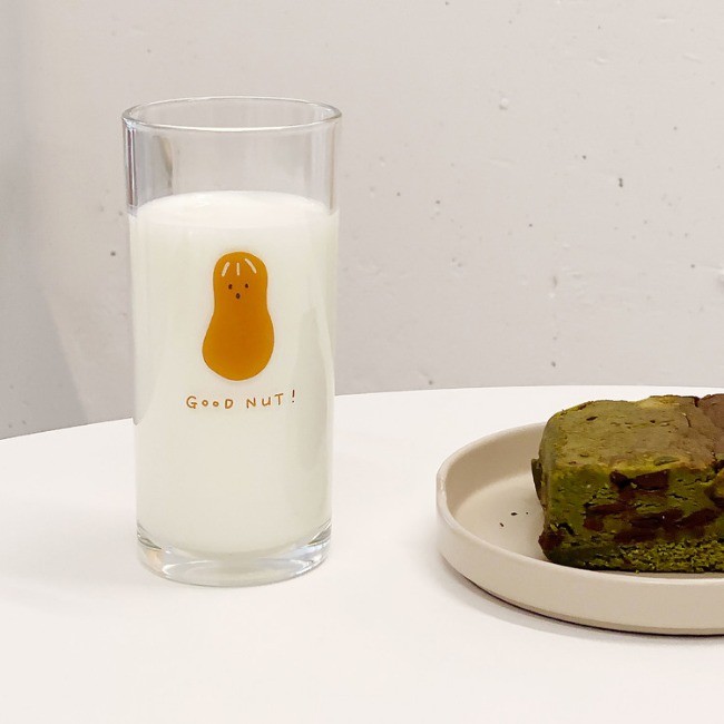 GELAS KACA KARAKTER PEANUT KOREA/ GELAS KACA KOREA/ GELAS AESTHETIC