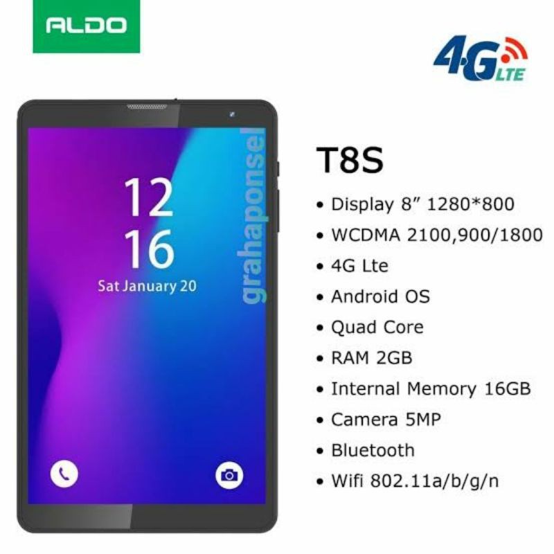 Tablet Aldo T8S Ram 2-16 Gb Berjayamitra