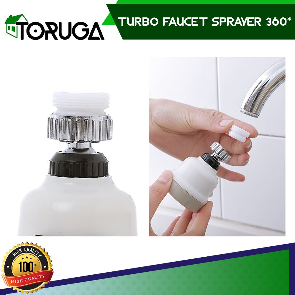 Keran Air Wastafel Cuci Tangan Buah Sayur Faucet Turbo Sprayer 360 rotasi