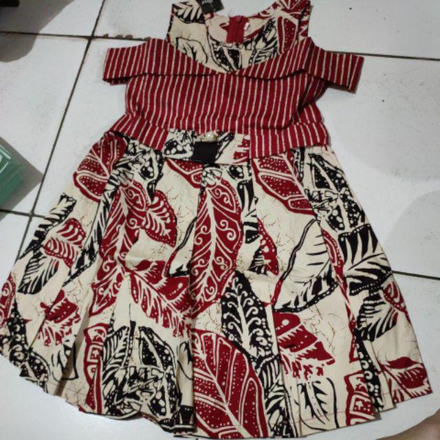 Dress / Kemeja Batik Anak Vd / Batik Anak Modern / Seragam Batik Anak