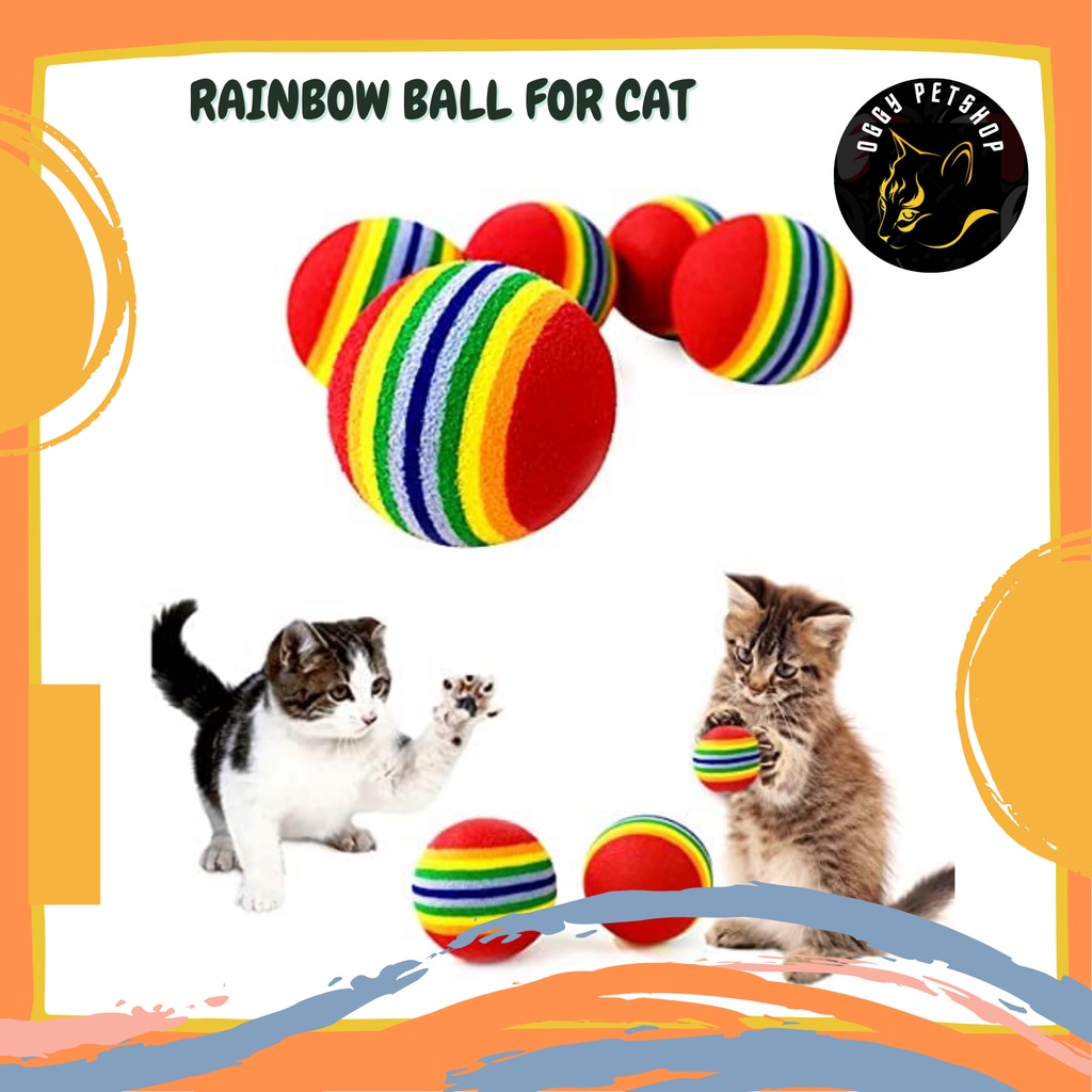 Mainan Rainbow Ball Small Dog Cat Pet EVA