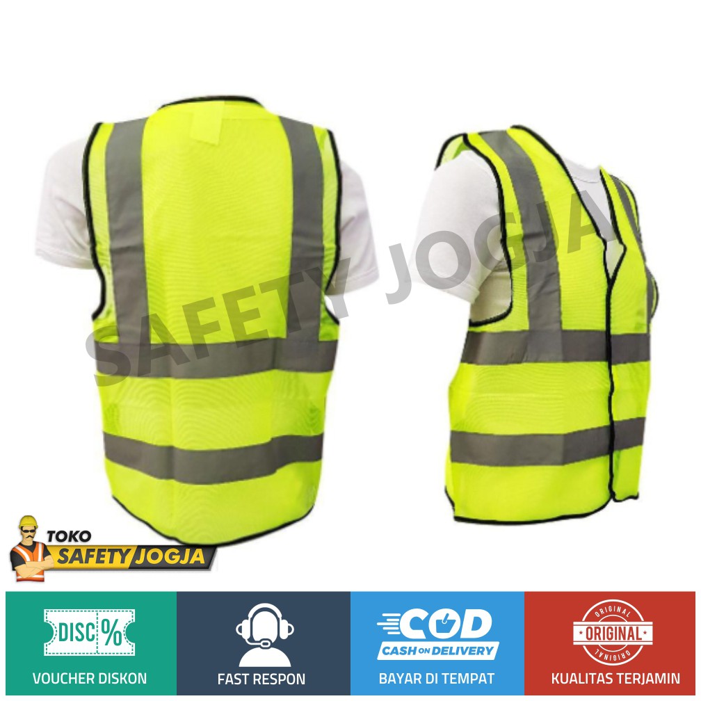 Rompi safety Proyek 4 lines scotlight polyester k3