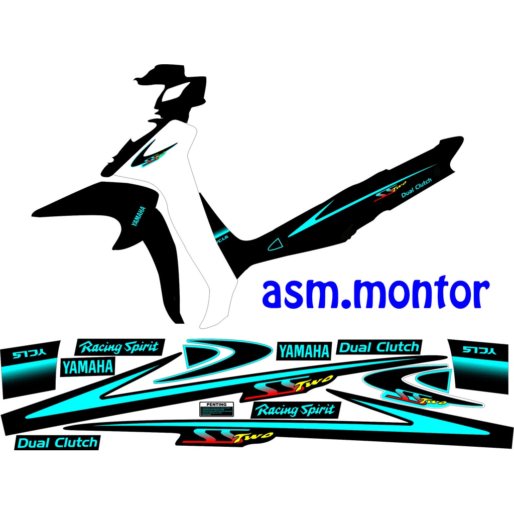 striping yamaha f1zr fiz r ss two malaysia hitam lis biru tosca