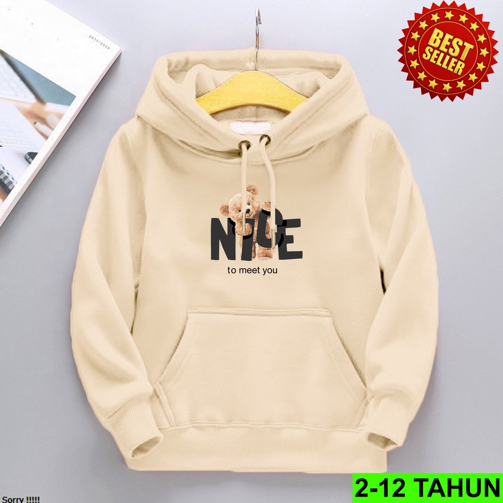 Hoodie NICE Anak Laki Laki Perempuan / Jaket BEST SELLER  Anak Usia 2 3 4 5 6 7 8 9 10 11 12 Tahun / Sweater NICE TERBARU Anak Cewek Cowok  Switer Distro Bisa COD