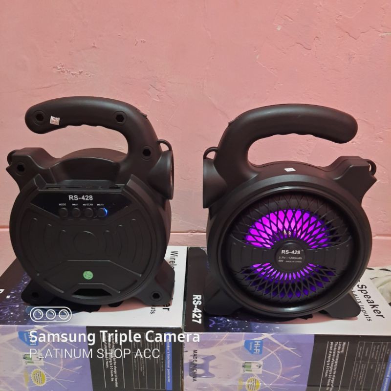 SPEAKER BLUETOOTH RS428/RS-427 GRATIS MIC KARAOKE SENTER/SALON AKTIF RADIO PORTABLE SPEAKER WIRELESS