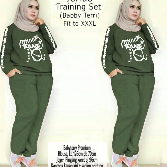 SETELAN OLAHRAGA WANITA MUSLIMAH BAJU SETELAN WANITA JUMBO SIZE XXXL