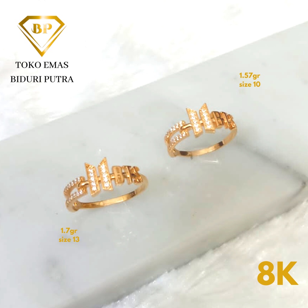 CINCIN MODEL BTS PERHIASAN EMAS ASLI KADAR 8K/375 toko emas biduri putra