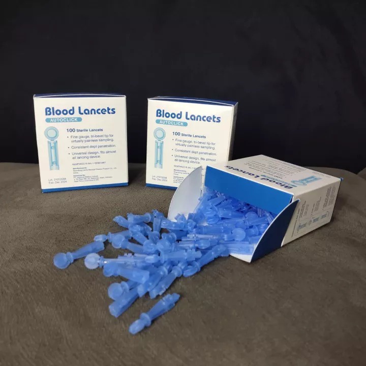 Renoma Blood Lancet / Jarum Lancet 28G - One Med Blood Lancets Jarum Pengambil Sampel Darah - Jarum Bekam Isi 100 Pcs