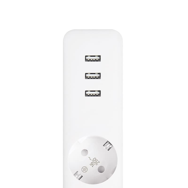 Mijia Smart Power Strip Plug Adapter with 3 USB Port 2A-Putih By EMI