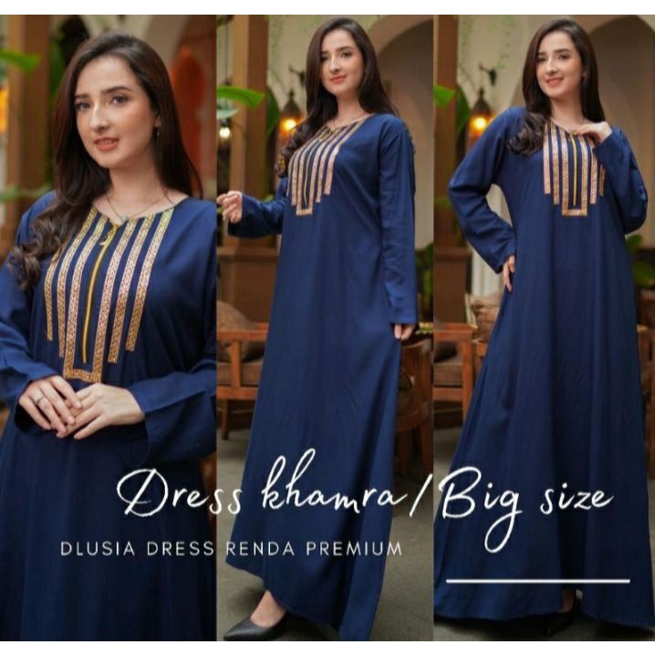 Dress Khamra Jumbo Bigsize Dlusia Dress Renda Premium Terbaru