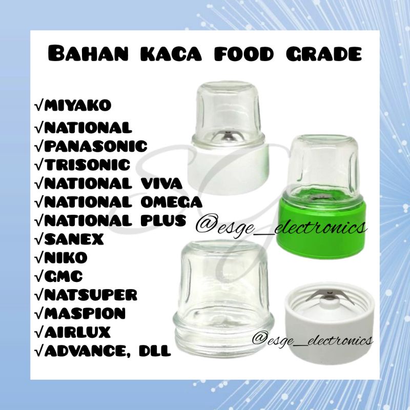 SET BLENDER BUMBU KERING KACA BOTOL KACA GEAR PLASTIK MIYAKO BARU CH 501, CH 501 PF/AP, BL-101 PL, BL-102 PL BL-101 GS, BL-151 PF/AP, BL-152 PF/AP,BL-151 GF, BL-152 GF MIYAKO BARU GELAS KACA BOTOL BLENDER KACA BUMBU KERING MIYAKO BARU HIJAU