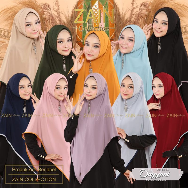 Jilbab Khimar Instan Syari Dayyani Jumbo List Ori Zain-2