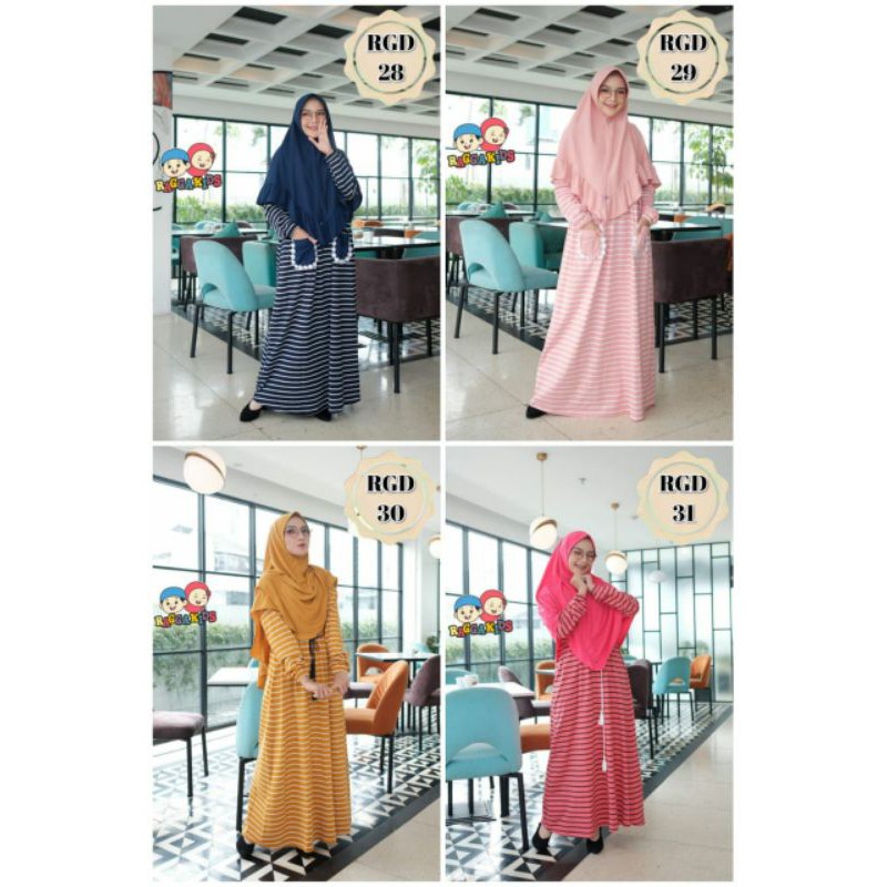 Gamis Kaos Rangga Kids Busui Garis Dewasa