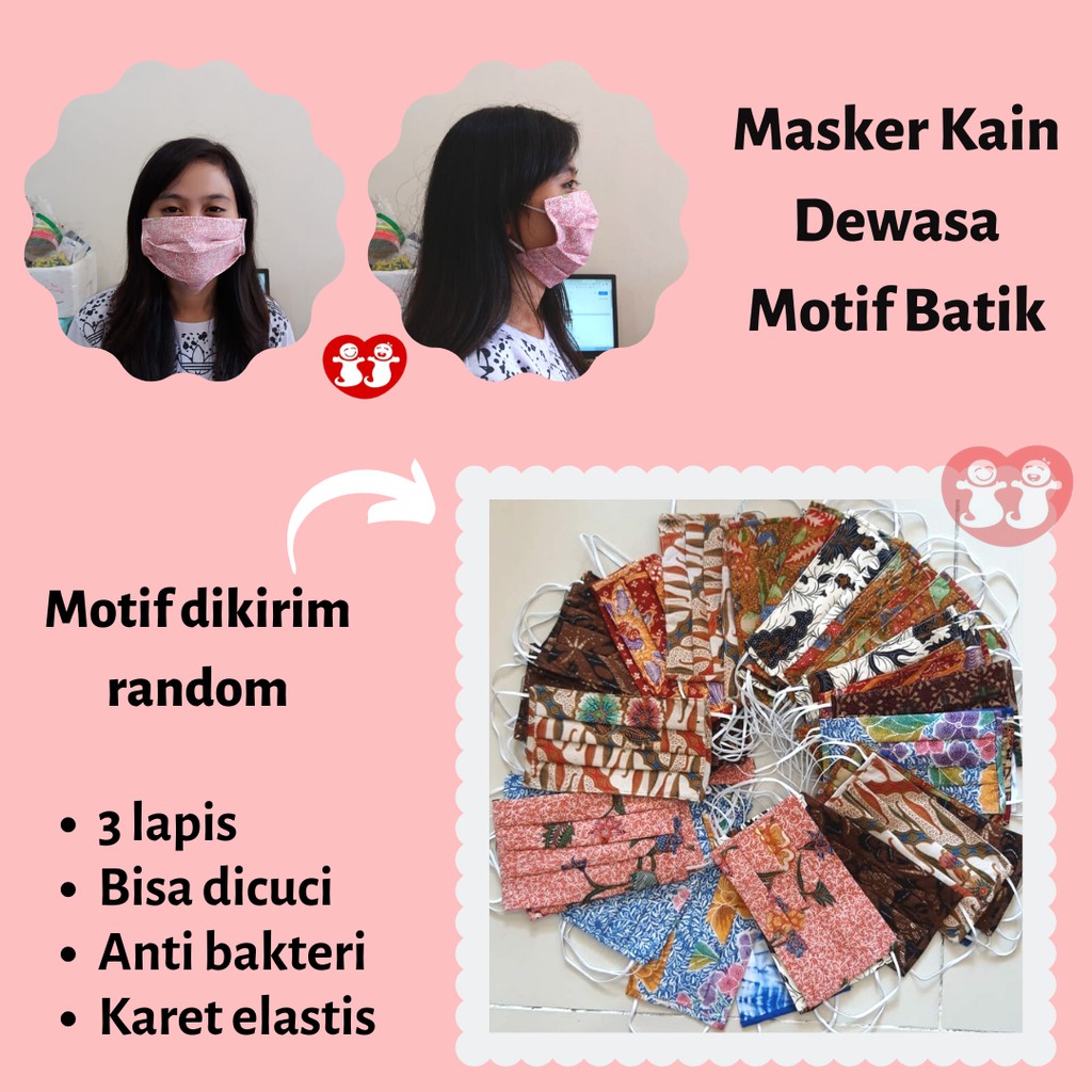 Mask Kain Motif Batik reusable