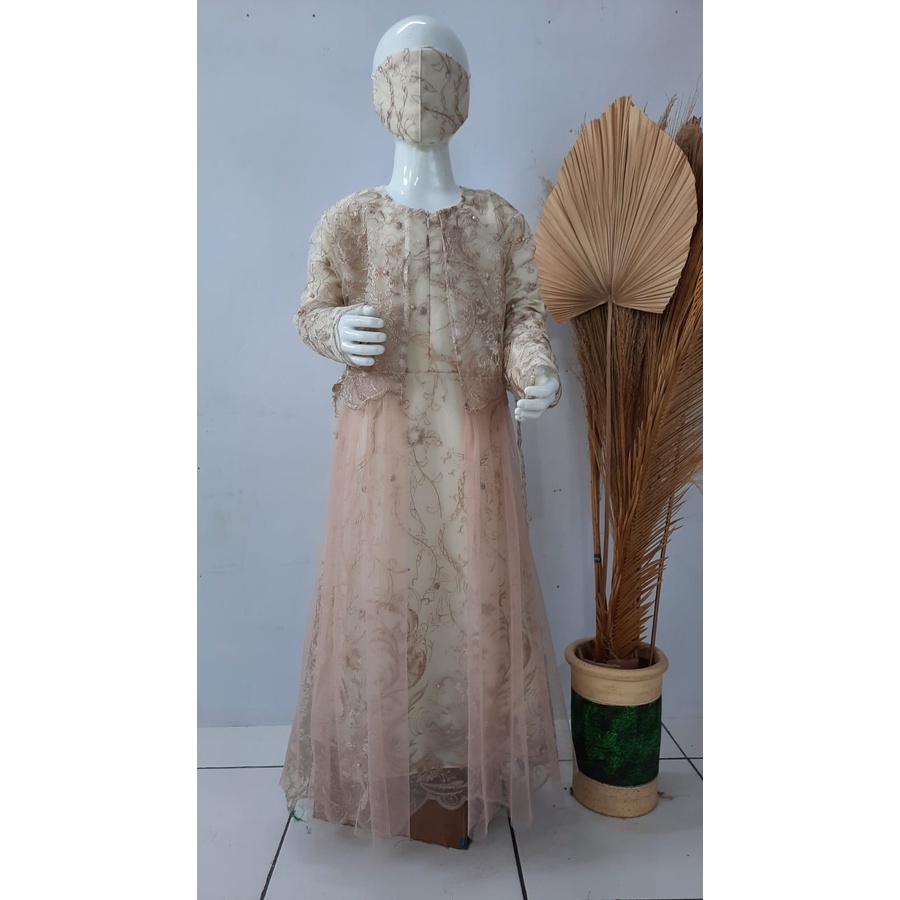 RED LOVE /GAMIS PESTA ANAK ANAK / GAMIS BRUKAT ANAK ANAK / GAMIS ANAK ANAK TERBARU-CREAM