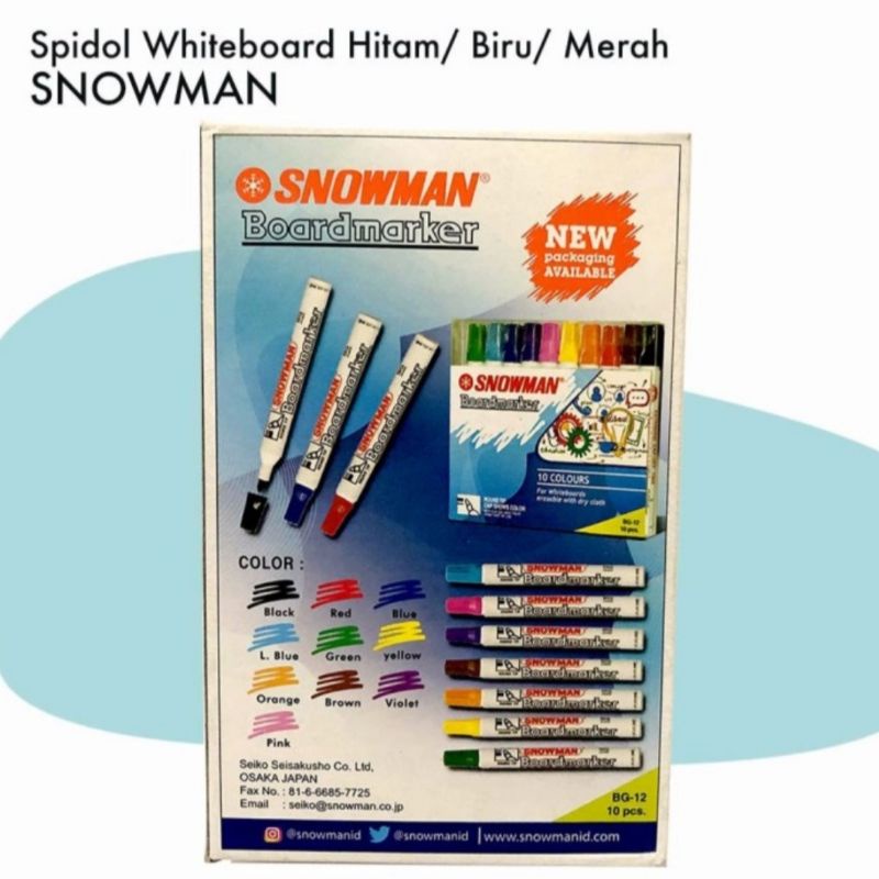 [per PCS] Spidol SNOWMAN BG-12 whiteboard