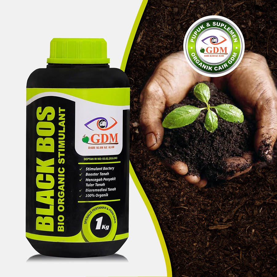 GDM Black BOS (Bio Organic Stimulant) Pupuk Organik Nutrisi Tanaman dan Perikanan 1kg Original