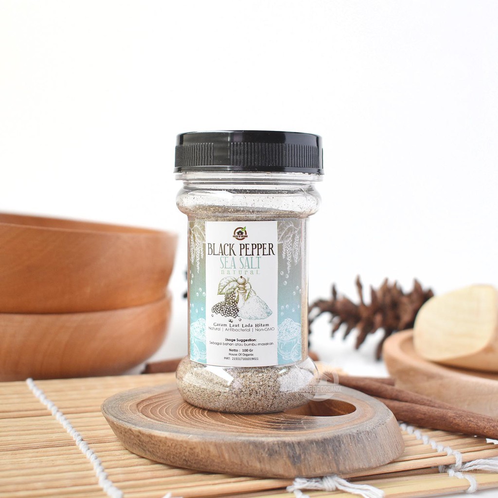 House Of Organix Black Pepper Sea Salt ( Garam Laut Lada Hitam )100 Gr