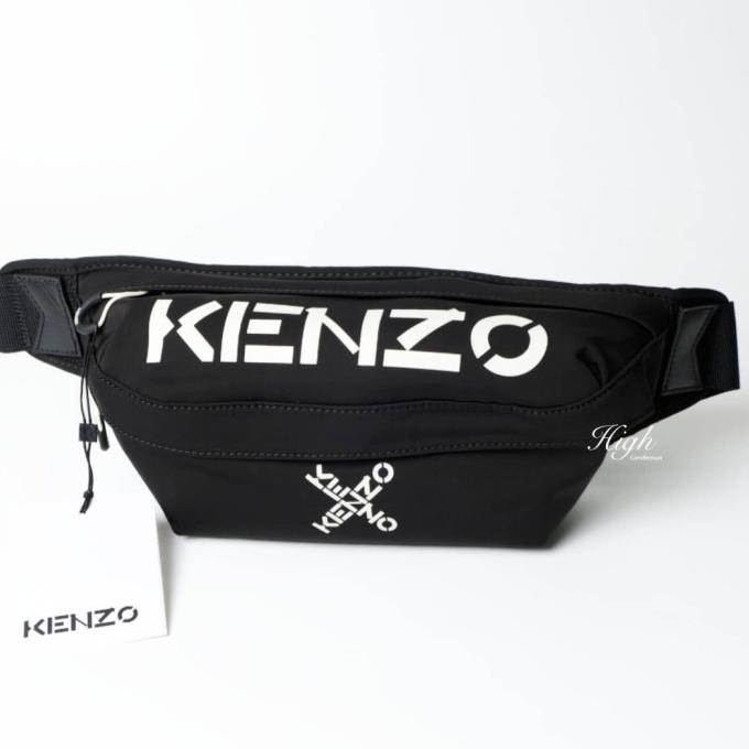 Kenzo Combo Logo Waist Bag Black 100% Authentic