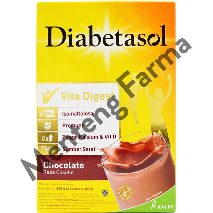 Diabetasol Cokelat 600 Gram - Susu Penambah Nutrisi Khusus Diabetes