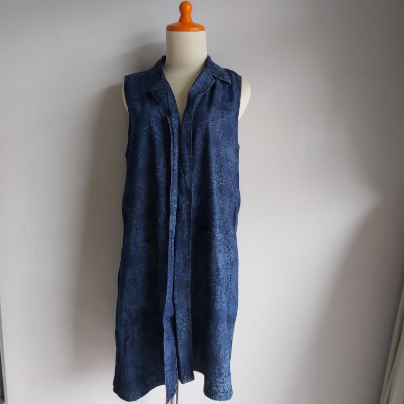 ZARA OUTER ROMPI DENIM, OUTER WANITA LONG