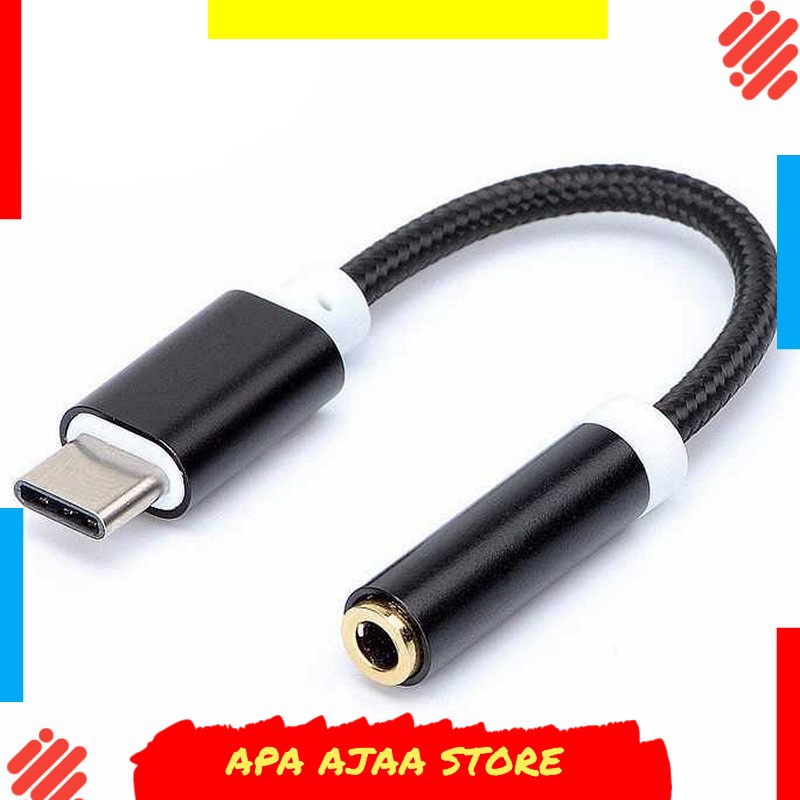 Paling Dicari ! Adapter USB Type-C ke 3.5mm Audio Port Braided - PJ1645-01