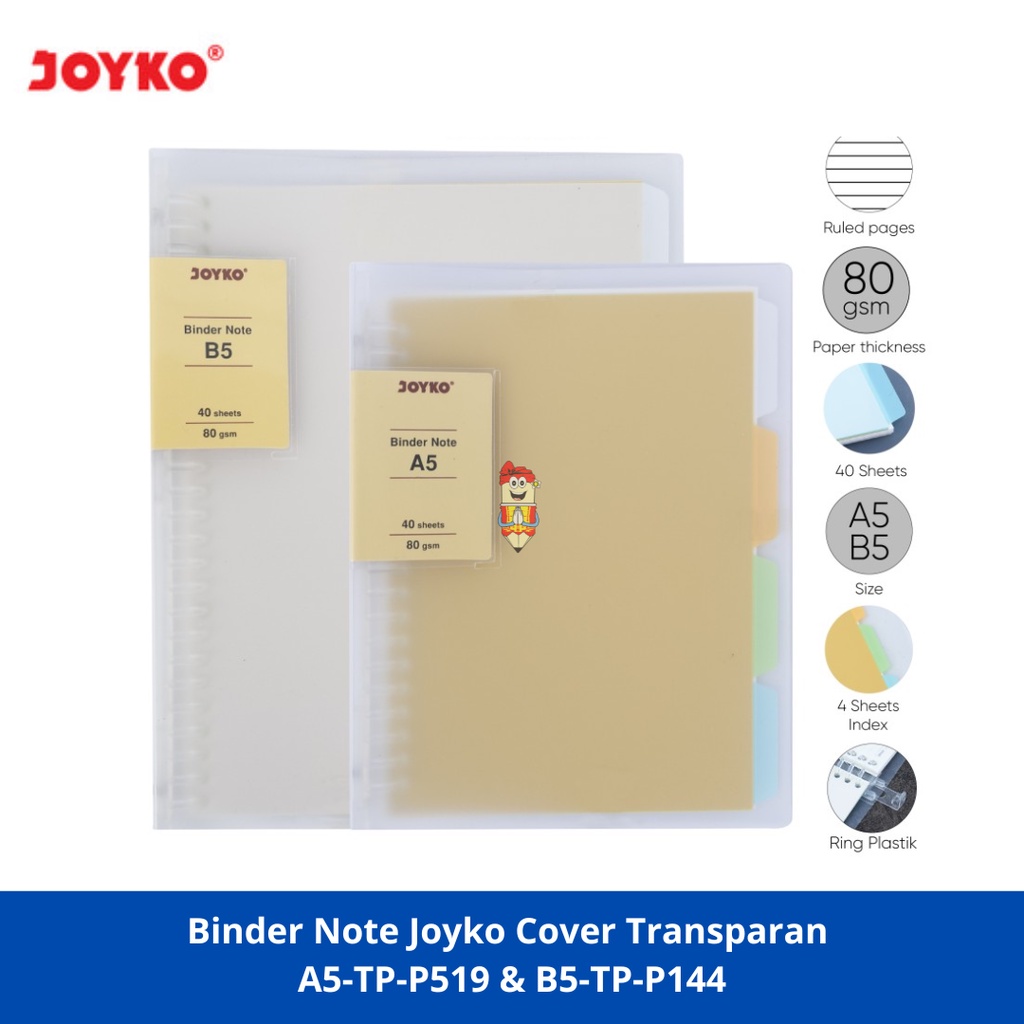 

Binder Note Joyko / buku tulis binder Cover Transparan