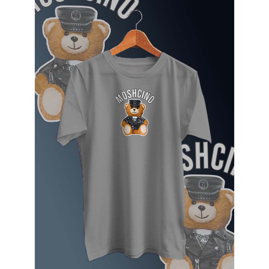 BAJU KAOS DISTRO PRIA DIGITAL PRINT BEAR MOSHCINO