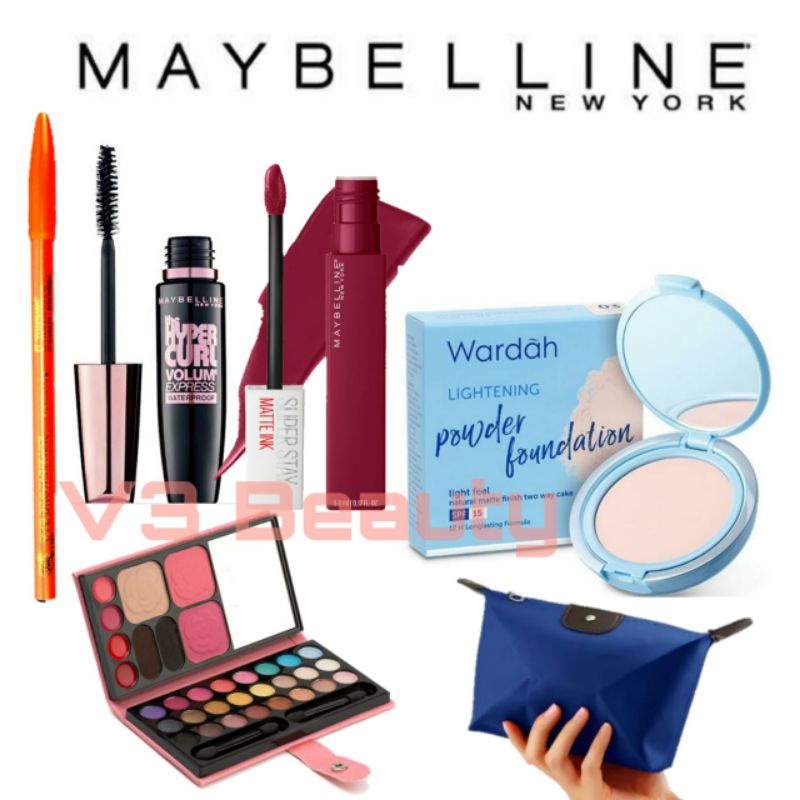 Paket Kosmetik Wardah Lengkap - Paket MakeUp Murah Lengkap Set 5 In 1 - Paket Kosmetik Maybelline