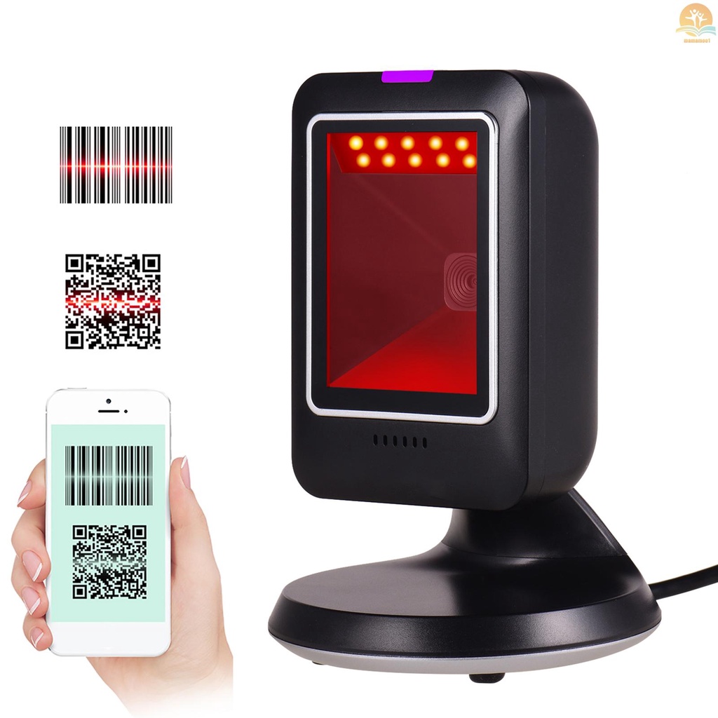 MP6300Y 1D/2D/QR Omnidirectional Barcode Scanner USB Wired Bar Code Reader CMOS Image Hand-Free for Supermarket Bookstore Retail Hospital