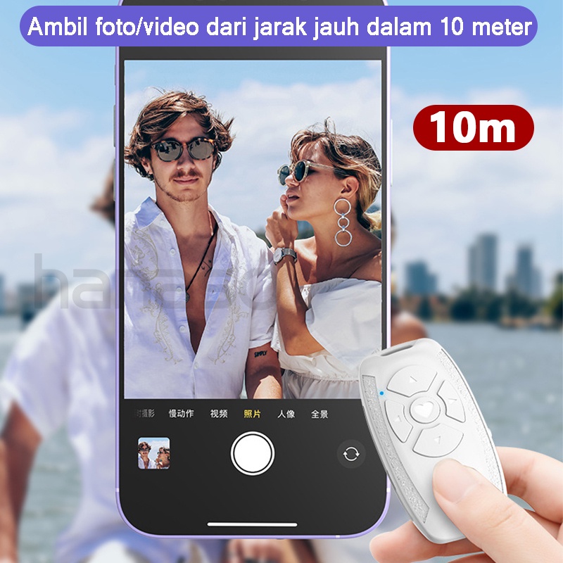 Remote Tiktok Remote Bluetooth Rana Kamera Android IOS Apple Smartphone Bluetooth 10M Jarak Jauh Control ABS Hitam Putih Tiktok Suka Perjalanan Bluetooth Selfie E-Book Giliran Halaman Bluetooth 4.0