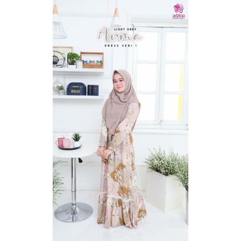 ARMA DRESS SERI LIGHT GREY 1 by ADZKIA HIJAB