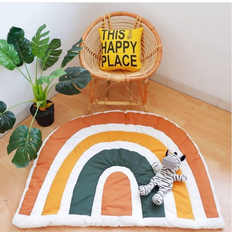 Karpet lantai karpet playmat matras Rainbow (Tikar lipat/playmate/tikar lantai/dekorasi kamar/dekora