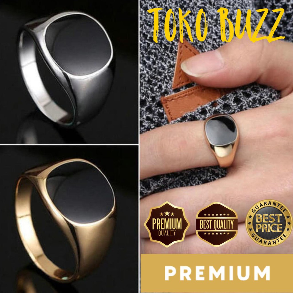 Cincin Pria Stainless Steel Polish Gold dan Silver JCP-002