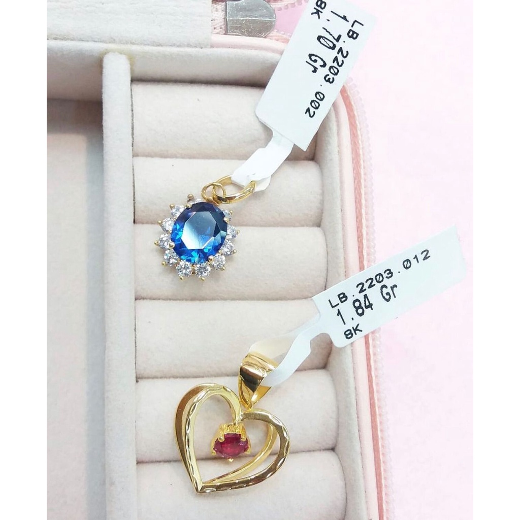 Liontin emas asli fashion wanita dewasa mata biru kadar 375/8k