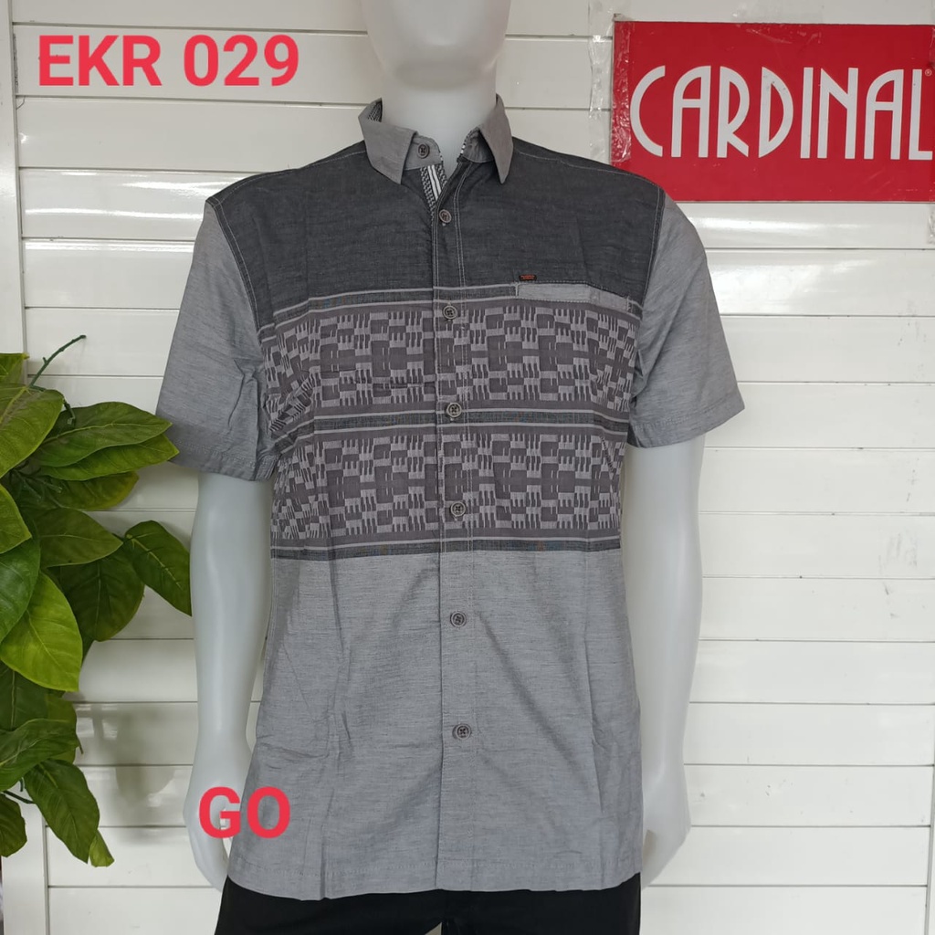 gof XL CARDINAL KEMEJA CASUAL Pakaian Atasan Pria Kemeja Reguler Hem Casual Santai Lengan Pendek