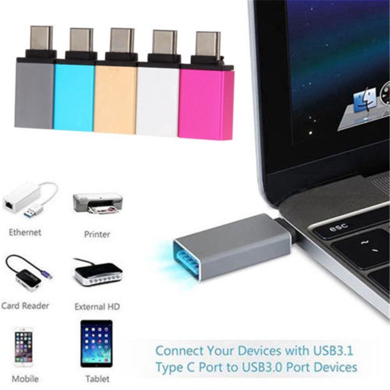 Aluminum USB 3.1 Type C Male to USB 3.0 A Female Mobile Cable Adapter Converter