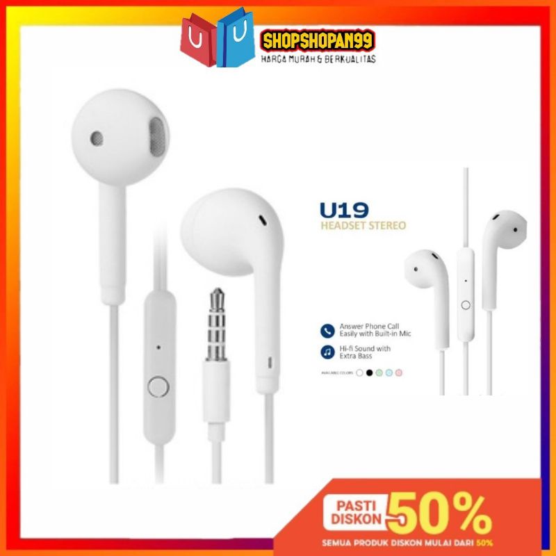 Handfree Headset Macaron U19 Oraimo Hifi Extra Bass Henset Musik High Quality