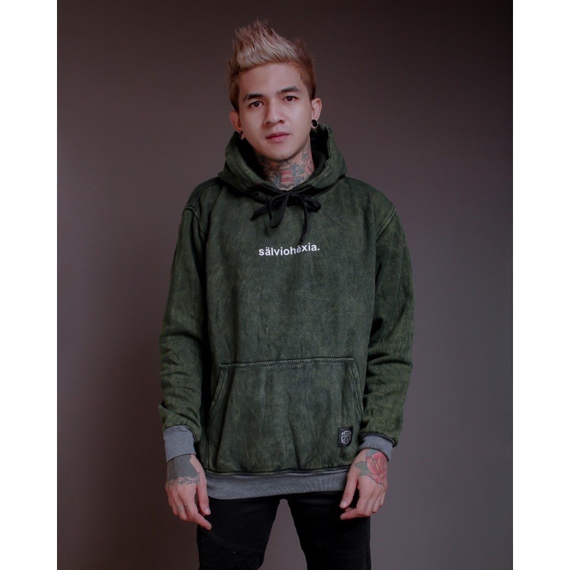 Sweater Hoodie Washing Hijau Army Sweater Pria Sweater Salviohexia Sweater Slvhx