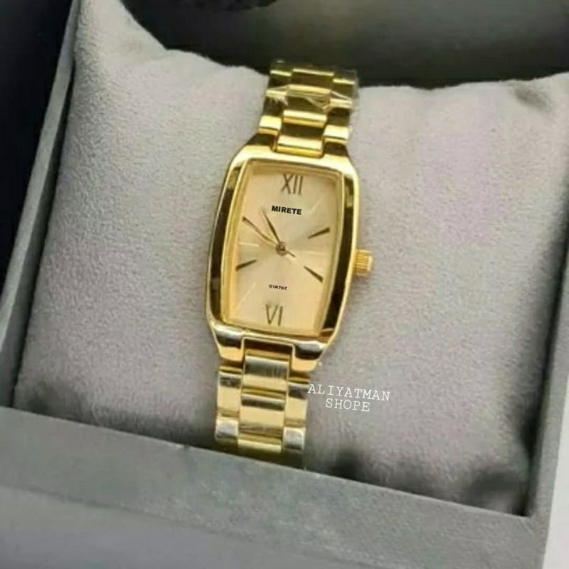 Jam Tangan Wanita Mirete Persegi Panjang Strao Baja Anti karat Original Water Resistant / kecil Diameter 28mm Jam Tangan kasual wanita/cewek Bestseller  Jam tangan Wanita Elegen mewah Tahan air COD free Batrai_Jam Tangan